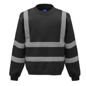 Yoko Unisex Hi-Vis Heavyweight Sweatshirt (2XL) (Black)