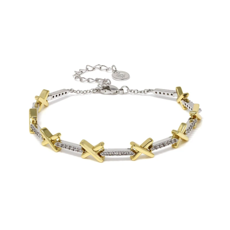 Image of Say It With Luxe Kiss Tennis Bracelet in Silver Size: 7.5 inches Silver Unisex 7.5 inches