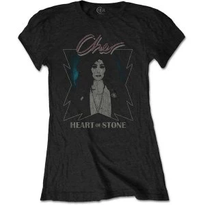 Cher - Heart of Stone Womens Large T-Shirt - Black