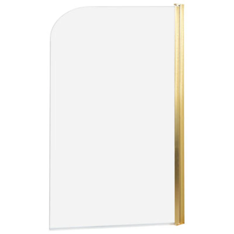 Image of Beliani Shower Bath Screen Lapan 1400 X 800 mm Gold