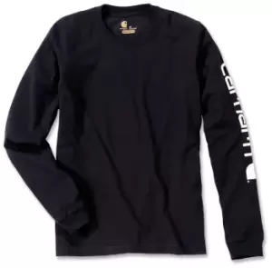 Image of Carhartt Logo Longsleeve, black, Size S, black, Size S