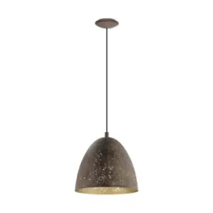 Image of Hanging Ceiling Pendant Light Brown & Gold Pattern 1 x 60W E27 Feature Lamp