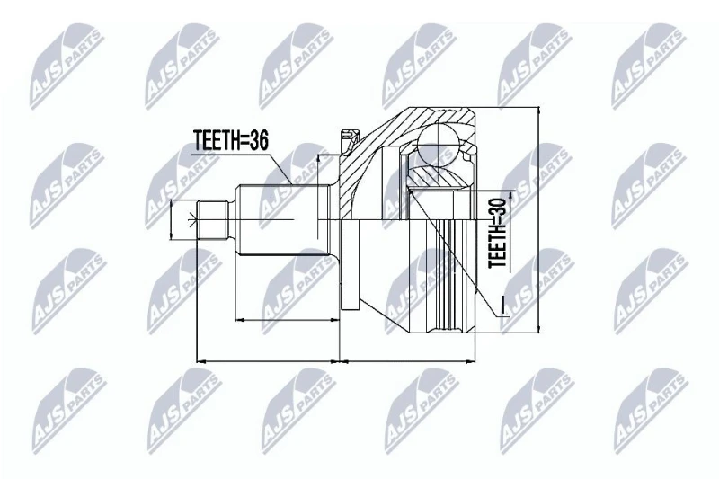 Image of NTY CV joint kit NTY NPZ-SK-005