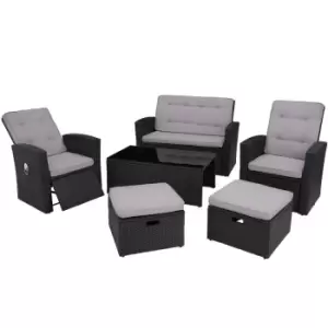 image of Tectake Garden Rattan Furniture Set Bari - Black