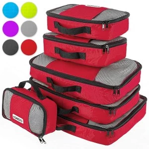 Image of Savisto Packing Cubes Suitcase Organiser 6Pcs Set Red