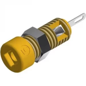 Image of SKS Hirschmann CO MBI 1 Mini jack socket Socket, vertical vertical Pin diameter: 2mm Yellow