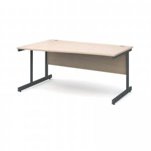 Image of Contract 25 Left Hand Wave Desk 1600mm - Graphite Cantilever Frame ma