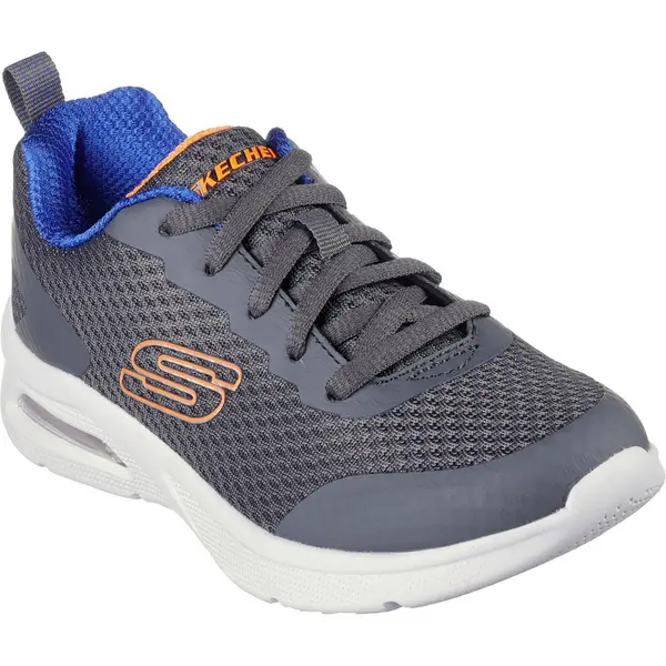 Image of Skechers Boys Microspec Max Lightweight Kaptix Trainers UK Size 13.5 (EU 33) Charcoal/Blue SKE2287-CCBL-13.5