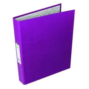 Image of Q-Connect 2 Ring 25mm Paper Over Board Purple A4 Binder Pack of 10