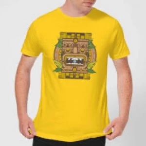 Image of Crystal Maze Aztec Idol Mens T-Shirt - Yellow - L - Yellow