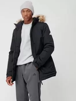 Image of adidas Utilitas Hooded Parka Jacket - Black, Size 2XL, Men
