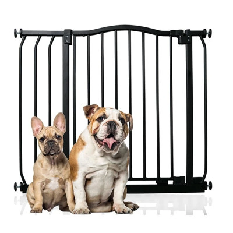 Image of Bettacare Curved Top Dog Gate, 80Cm - 89Cm, Matt Black, Pressure Fit Pet Gate For Dog And Puppy, Pet And Dog Barrier
