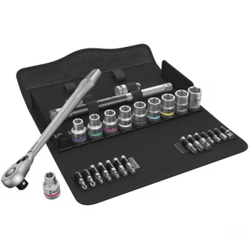 Image of Wera 05004081001 8100 SC 11 Zyklop Metal Ratchet Set - 1/2" Drive ...