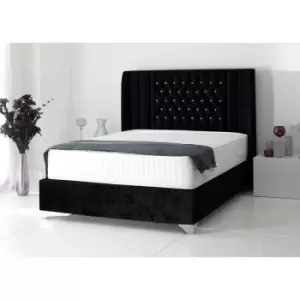 image of Alexis Bed King Plush Velvet Black