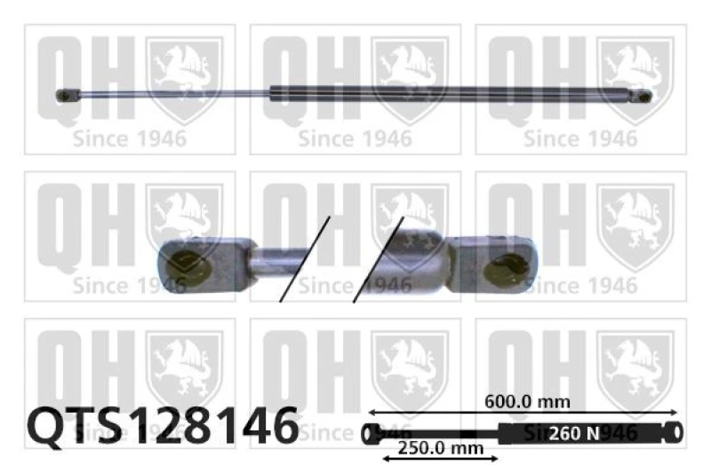 Image of QUINTON HAZELL Tailgate strut QUINTON HAZELL QTS128146