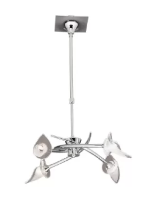 image of Flavia Telescopic Ceiling Pendant Semi Flush Convertible Round 4 Light G9, Polished Chrome