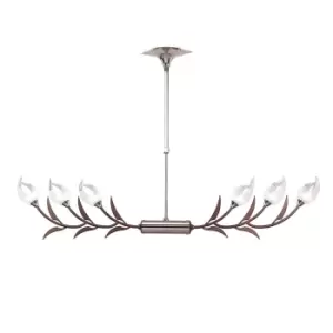 Image of Holland Telescopic Linear Pendant Line 6 Light G9, Polished Chrome, Wenge
