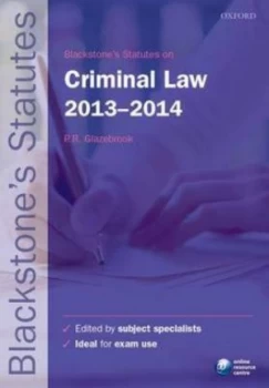 Image of Blackstones Statutes on Criminal Law 2013-2014 by Peter Glazebrook Paperback