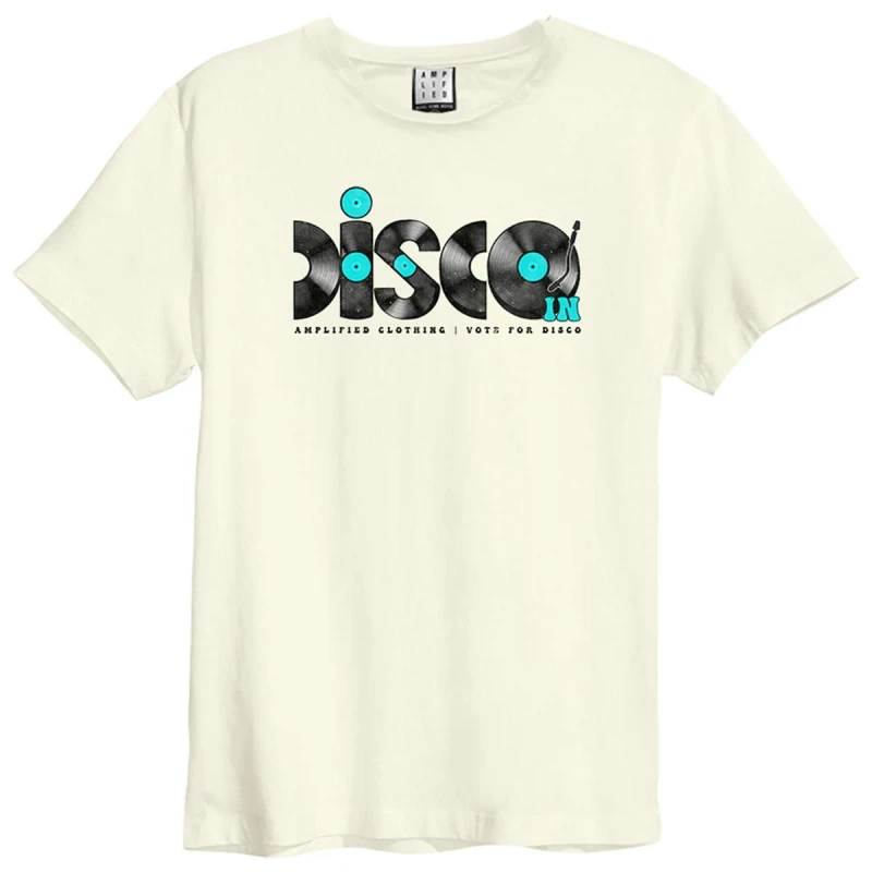 Image of Amplified Amplified Men Disco Discs Vintage T-Shirt in White Size: Small White S Male 5063470957804