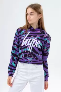 image of Funky Zeb-Pard Crop Hoodie