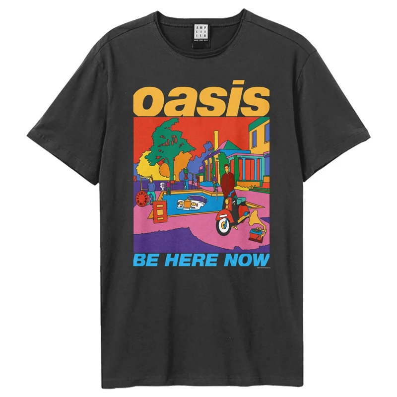 Image of Amplified Amplified Men Be Here Now Oasis T-Shirt in Charcoal Size: X-Small Charcoal XS Male 5063652562581