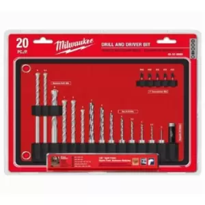 image of Milwaukee Accessory Roll Mat Drill Bits & Magnetic Bit Holder 20 Piece Set 4932464072