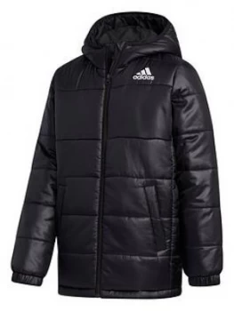 Image of Boys, adidas Youth Synthetic Jacket - Black/White, Size 3-4 Years