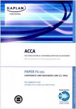 Image of Acca Paper F4 Eng Corporate and Business Law by Association of Chartered Certified Accountants Paperback