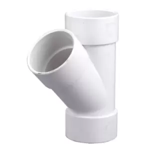 Image of Floplast White Solvent Weld 45° Waste Pipe Branch (Dia)32mm