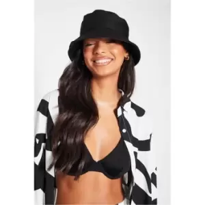 Image of I Saw It First Black Twill Bucket Hat - Black