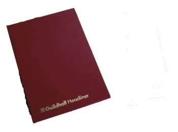 image of Guildhall 38 Series Headliner Account Book with 16 Cash Columns and 80 Pages Maroon