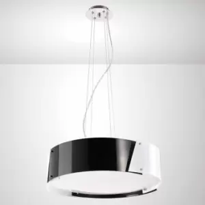 Image of Dakota Small Pendant 4 Bulbs Polished Chrome/Black & White Aryl