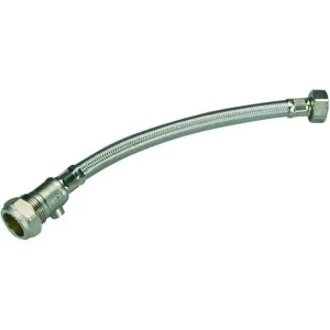 image of Wickes Flexible Tap Connector With Isolating Valve - 22 x 19 x 300mm