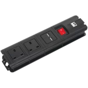 Image of Sealey 2 Socket Extension Lead 2 USB Sockets 3m