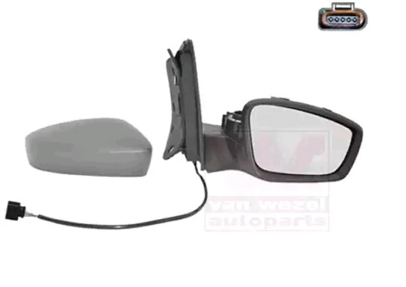 Image of VAN WEZEL 5701808 Wing mirror * HAGUS * Right, Heatable, primed Outside Mirror (50)
