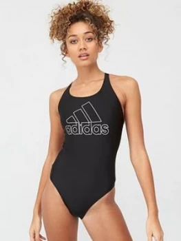 Image of adidas Badge Of Sport Swimsuit - Black, Size 30, Women