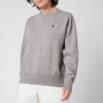 Image of Polo Ralph Lauren Womens Logo Fleece Sweatshirt - Dark Vintage Heather - M