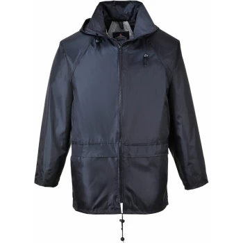 Image of Portwest - S440 Navy Sz 3XL Classic Rain Jacket Coat Waterproof Hooded Zipped
