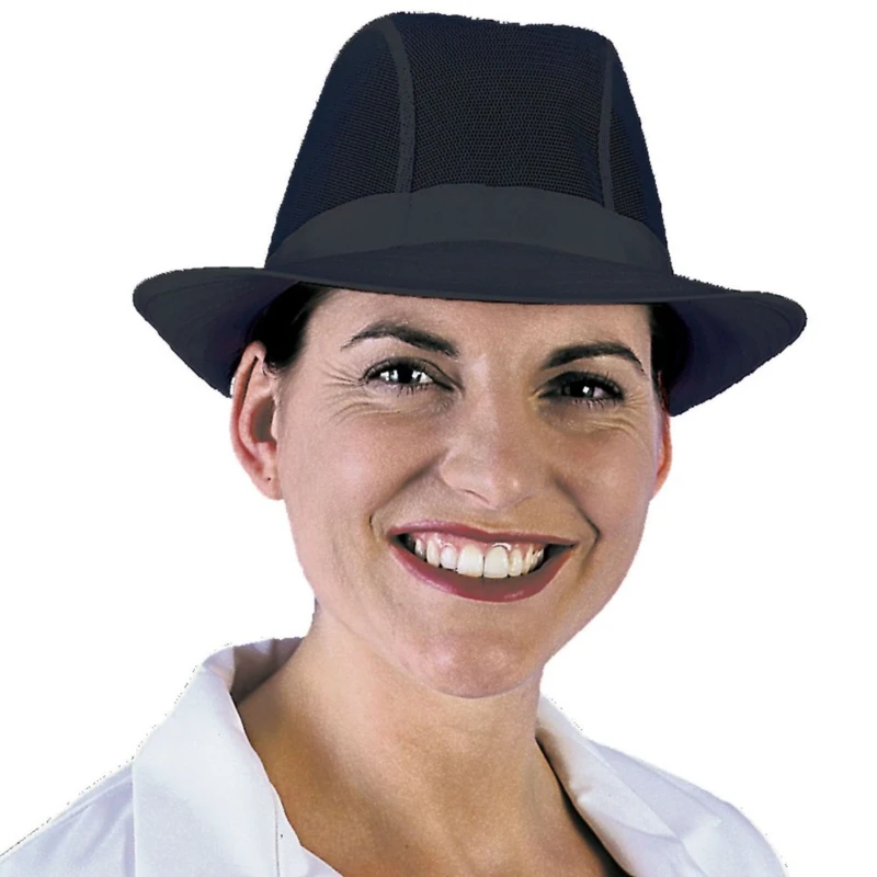 Image of Dennys Mens White Trilby in Black Size: Small Black Male S