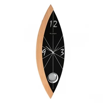 image of Pendulum Wall Clock - Black Glass Dial