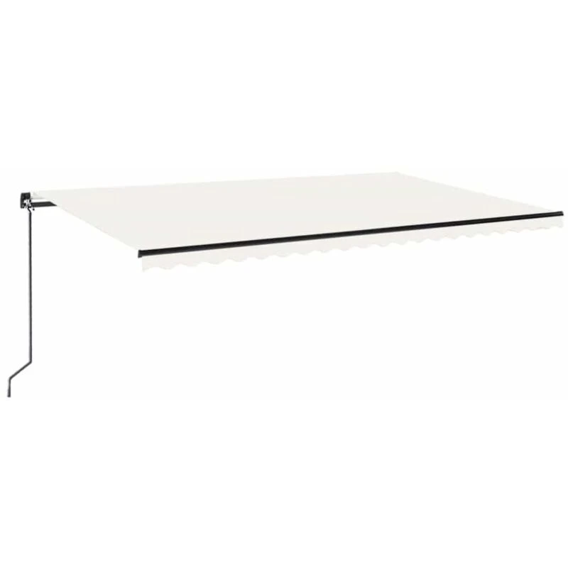 Image of VIDAXL Manual Retractable Awning with LED 500x300cm Cream Vidaxl 8720286394663