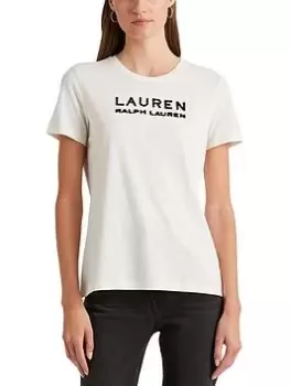 Image of Lauren by Ralph Lauren Katlin Short Sleeve T-Shirt - Cream Size XS Women