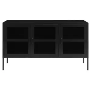 Image of Olivia's Soft Industrial Collection - Ariella Three Door Sideboard in Black