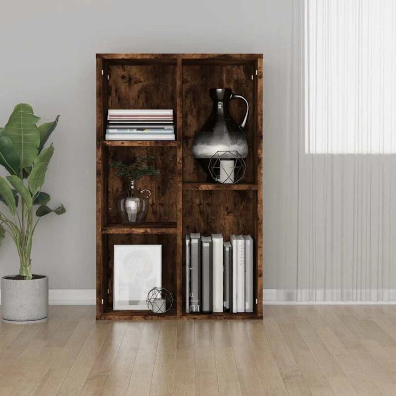 Image of VIDAXL Book Cabinet/Sideboard Smoked Oak 50x25x80cm Engineered Wood Vidaxl 8720845735333
