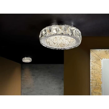 image of Schuller Dana - Integrated LED Crystal Flush Ceiling Light Chrome