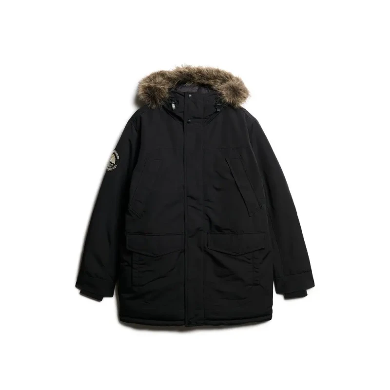 Image of Superdry Everest Faux Fur Parka Jacket Jet Black XXL