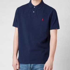 Image of Polo Ralph Lauren Mens Custom Slim Fit Mesh Polo Shirt - Newport Navy - L