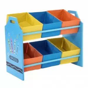 image of Childrens Wooden Crayon Toy Games Storage Unit