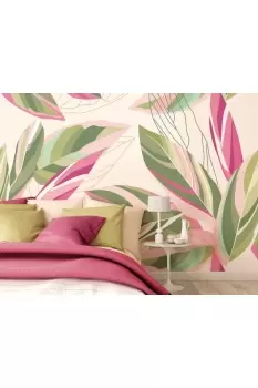 Image of Botanical Calathea Leaves Wall Mural