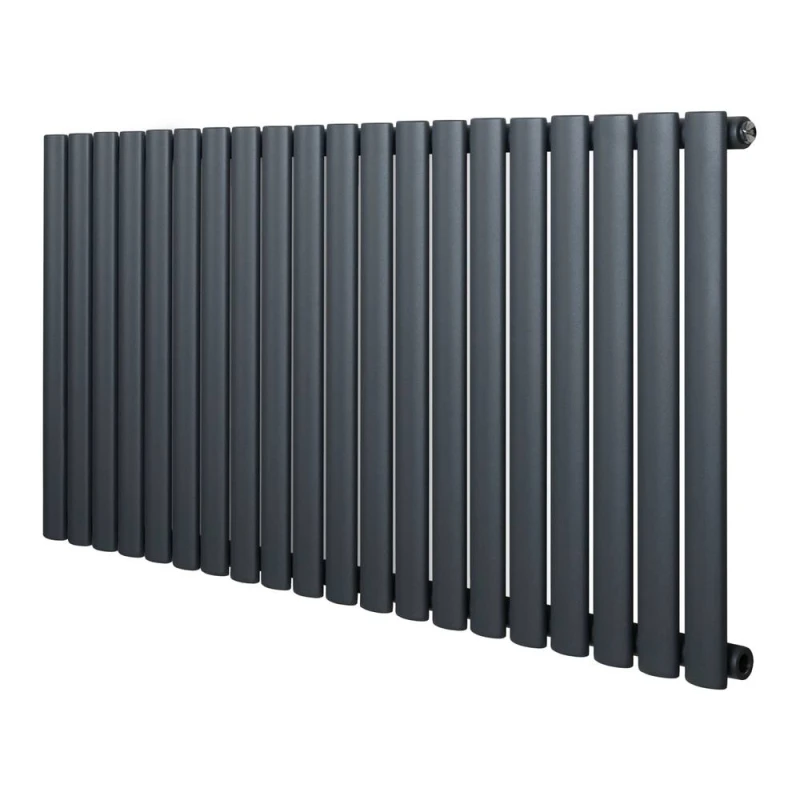 Image of Monstershop Oval Single Column Radiator - 600 x 1200mm - Anthracite Grey Grey Unisex